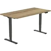 Euroseats Economy Zit-sta-bureau Rechthoekig Naturel Eiken T-Voet 1.400 (B) x 800 (D) x 1.275 (H) mm Metaal