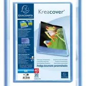 Exacompta 20x Kreacover Chromaline Personaliseerbare showalbums PP met vaste rug - halfharde omslag - 20 tassen - 40 zichten - A4 - Blauw - 5722E