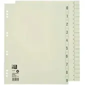 Oxford 1 tot 10 Scheidingsbladen A4 Chamois 10 tabs Karton 10 Gaten 400004663 100 Stuks