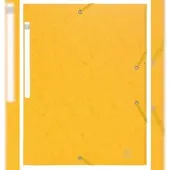 Exacompta 50x Scotten Elastomap + 3 kleppen in gewafeld glanskarton 425g/m2 - A4 - Geel - 55759E