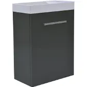 Wiesbaden Fonteinkast vision met mineraalmarmer fontein 40 cm hoogglans grijs