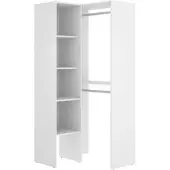 Dmora Arpagone - Grote Garderobekast, 79x186h cm Wit, Kapstok