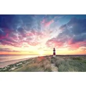 A.S. Création Fotobehang strand en vuurtoren in blauw geel