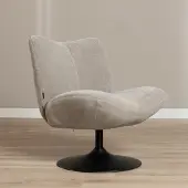Livin24 Draaifauteuil Lise chenille taupe