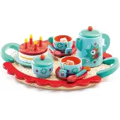 Djeco Holzspielzeug - Tee-Set - Hellblau - - One Size - Spiellebensmittel