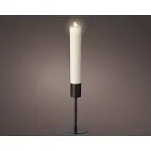 Lumineo Solar Kaars Op Standaard H39,5cm Wit wit Kunststof Led kaars