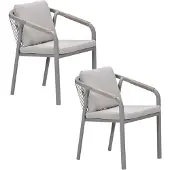 Garden Impressions Milou tuinstoel stapelbaar taupe - 2 stuks