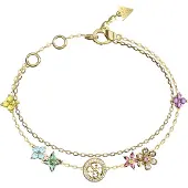 GUESS Jewellery JUBB06029JWYGMCS Dubbele Armband Goudkleurig met Bloemen