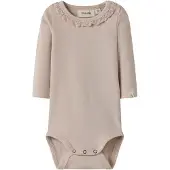 Lil´ Atelier BABY romper lichtroze Meisjes Stretchkatoen Ronde hals Effen - maat 86