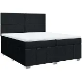 vidaXL Boxspring met matras stof zwart 200x200 cm