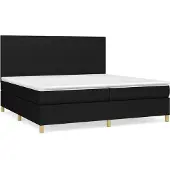 vidaXL Boxspring met matras stof zwart 200x200 cm