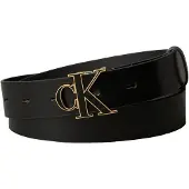 Calvin Klein Riem 'CK Monogram Buckle' goud / zwart