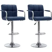 vidaXL Barstoelen 2 st stof blauw