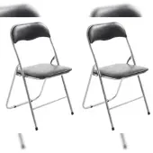 CLP Felix Set van 2 klapstoelen zwart/zilver