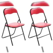 CLP Felix Set van 2 klapstoelen rood/zwart