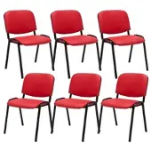 CLP Ken Set van 6 Bezoekersstoel rood