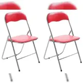 CLP Felix Set van 2 klapstoelen rood/zilver
