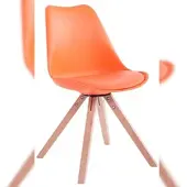 CLP Toulouse Eetkamerstoel - Vierkant frame - Kunstleer oranje natura