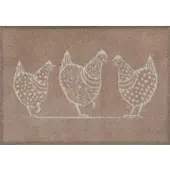 Turtle Mat Turtle Wasbare Deurmat - Hens - 60 x 85cm