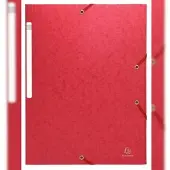 Exacompta 25x Scotten Elastomap + 3 kleppen in gewafeld glanskarton 600g/m2 - A4 - Rood - 55955E