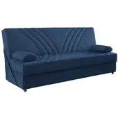 Dmora Apicella - Driezits Slaapbank, 181x81 cm blauw, Met Opbergvak