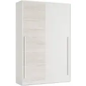 Dmora Aristode - Kledingkast 2 Deuren, 120x200h cm Antiek Wit, Kapstok