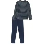 Schiesser Pyjama lang ' Casual Essentials ' donkerblauw / antraciet