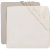 Jollein Hoeslaken Babybedje 60x120 Jersey Oatmeal/Sand 2st