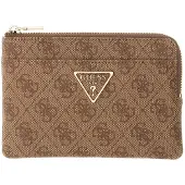 GUESS kaarthoes sleutelgeval Laurel II SLG Key Ring Pouch Latte Logo Lichtbruin