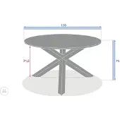 Hespéride Ronde tuintafel voor 6 personen van gehard glas ORYON