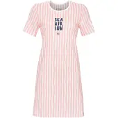Ringella 6211050‑618 – Bigshirt Gestreept met Motiefdruk Katoen Rosenquarz - Maat 42