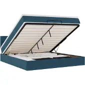vidaXL Ottoman bed met matras en LED's 160x200cm fluweel donkerblauw
