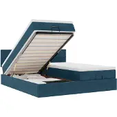 vidaXL Ottoman bed met matrassen en LED's 180x200cm fluweel