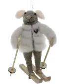 MEA Muis in winterjas op ski's 8x9x12cm