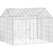vidaXL Konijnenkooi Zilver 100 x 78 x 78 cm Gegevens staal