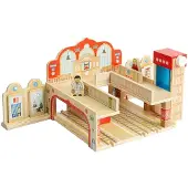 Bigjigs speelgoed treinstation Grand Central Station karton.