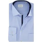 Eterna Dynamic Cotton Modern Fit Overhemd lichtblauw, Effen