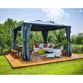 Palram - Canopia Palermo modern metalen tuinhuisje 3,6 x 3,6m Palram - Canopia Heat Block antraciet