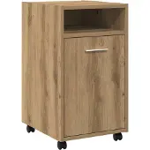 vidaXL Kast met wielen 33x38x60 cm bewerkt hout artisanaal eikenkleur