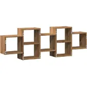 vidaXL Wandschap 129x18x42 cm bewerkt hout artisanaal eikenkleurig