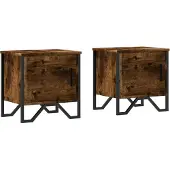 vidaXL Nachtkastjes 2 st 40x30x40 cm bewerkt hout gerookt eikenkleurig