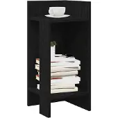 vidaXL Bijzettafels 2 st met plank 25,5x27x60 cm zwart