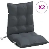 vidaXL Stoelkussens 2 st lage rug oxford stof antracietkleurig