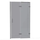 Maxaro Diamond Douchedeur | 110 cm Zwart metaal Rookglas Draaideur
