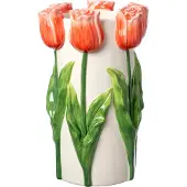 Intratuin Vaas Tulip Wit / Rood / Groen D 18 H 27,8 Cm