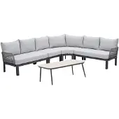 Garden Impressions Milan loungeset 5-delig - donker grijs