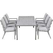 Garden Impressions Senja tuinset 7-delig taupe - Kasper tuintafel 220x93 cm