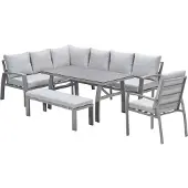 Garden Impressions Cameron lounge dining set 5-delig links - taupe