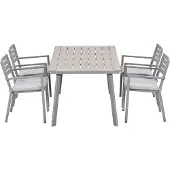 Garden Impressions Amarillo tuinset 5-delig - Penedo tuintafel 160x90 taupe