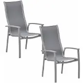 Garden Impressions Hilly tuinstoel stapelbaar taupe - 2 stuks